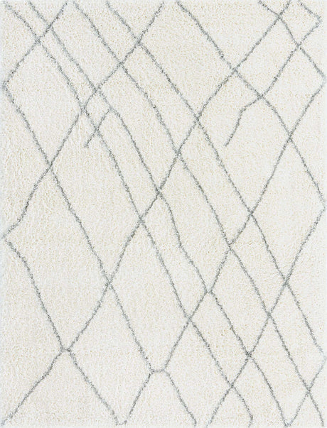 Ivory 9' x 12' Soft Touch Shag Rectangle Area Rug Thick Soft Touch Fluffy & Plush Shaggy Pile
