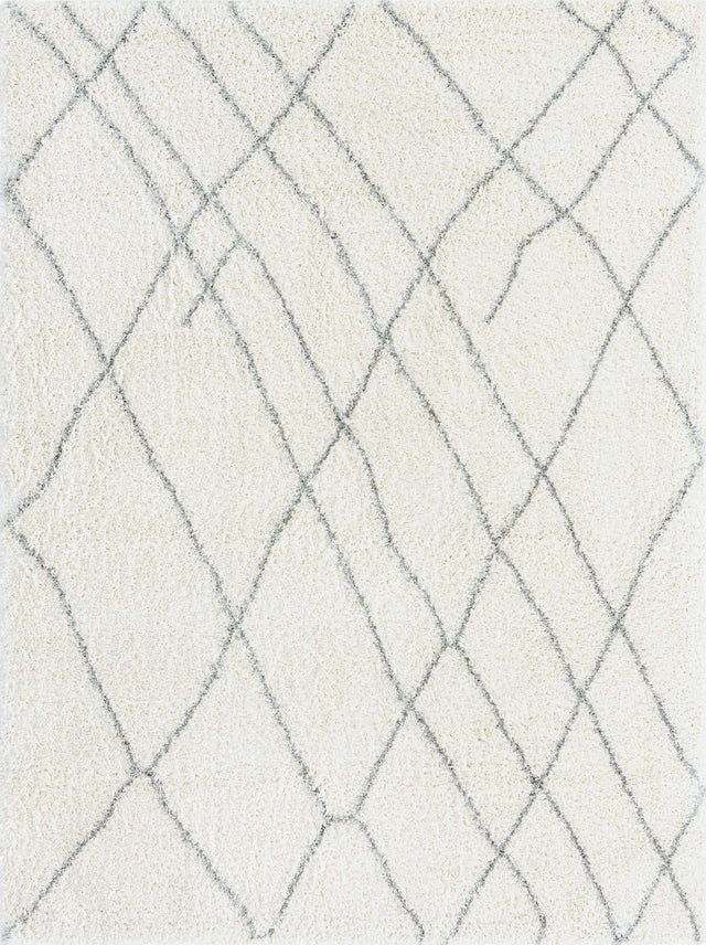 Ivory 7' 10 x 11' Soft Touch Shag Rectangle Area Rug Thick Soft Touch Fluffy & Plush Shaggy Pile