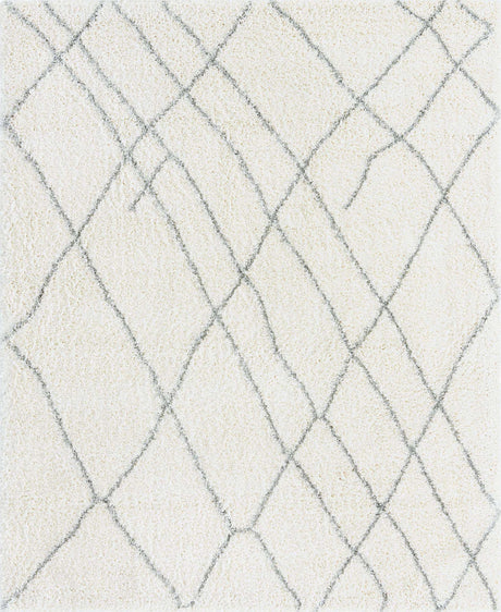 Ivory 7' 10 x 10' Soft Touch Shag Rectangle Area Rug Thick Soft Touch Fluffy & Plush Shaggy Pile