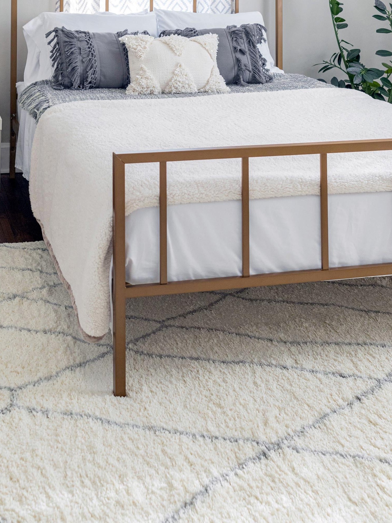 Ivory 7' 1 x 10' Soft Touch Shag Rectangle Area Rug Thick Soft Touch Fluffy & Plush Shaggy Pile 100% Polypropylene Unique Carpet for Modern Home Interiors for Sale at Rug Engine