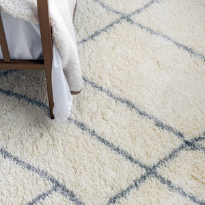Ivory 7' 1 x 10' Soft Touch Shag Rectangle Area Rug Thick Soft Touch Fluffy & Plush Shaggy Pile