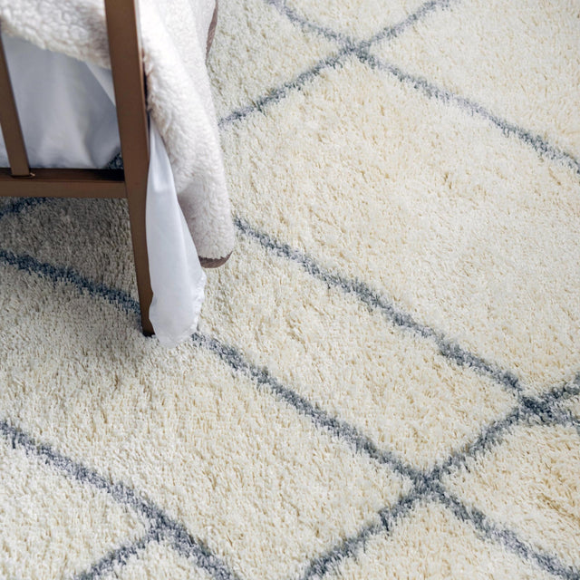 Ivory 7' 1 x 10' Soft Touch Shag Rectangle Area Rug Thick Soft Touch Fluffy & Plush Shaggy Pile