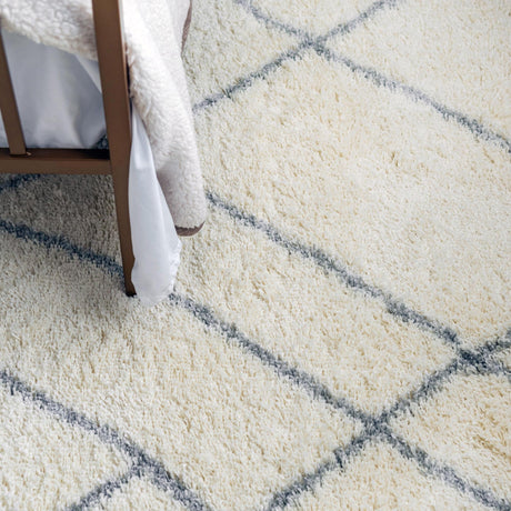 Ivory 7' 10 x 10' Soft Touch Shag Rectangle Area Rug Thick Soft Touch Fluffy & Plush Shaggy Pile 100% Polypropylene Unique Carpet for Modern Home Interiors for Sale at Rug Engine