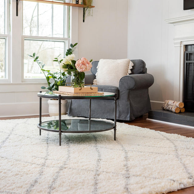Ivory 7' 1 x 10' Soft Touch Shag Rectangle Area Rug Thick Soft Touch Fluffy & Plush Shaggy Pile