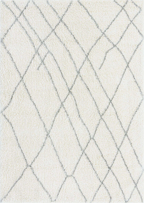Ivory 7' 1 x 10' Soft Touch Shag Rectangle Area Rug Thick Soft Touch Fluffy & Plush Shaggy Pile