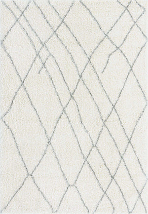 Ivory 6' 1 x 9' Soft Touch Shag Rectangle Area Rug Thick Soft Touch Fluffy & Plush Shaggy Pile