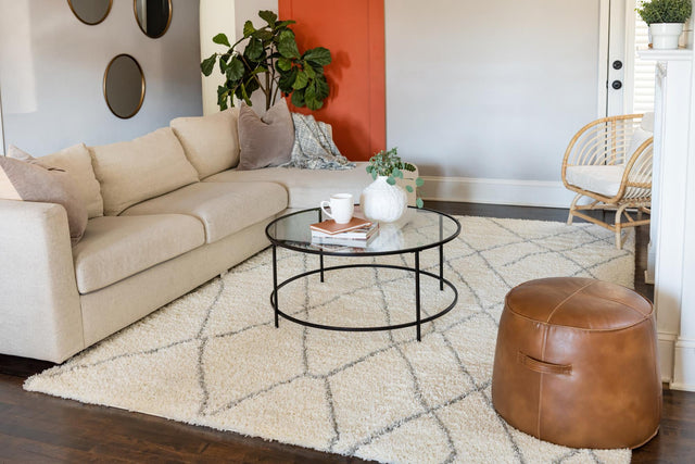 Ivory 7' 1 x 10' Soft Touch Shag Rectangle Area Rug Thick Soft Touch Fluffy & Plush Shaggy Pile
