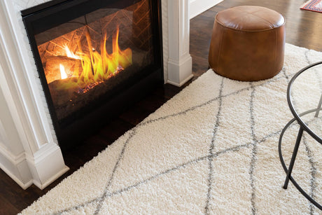 Ivory 7' 1 x 10' Soft Touch Shag Rectangle Area Rug Thick Soft Touch Fluffy & Plush Shaggy Pile 100% Polypropylene Unique Carpet for Modern Home Interiors for Sale at Rug Engine