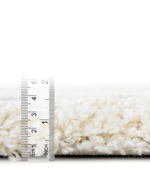 Ivory 7' 1 x 10' Soft Touch Shag Rectangle Area Rug Thick Soft Touch Fluffy & Plush Shaggy Pile