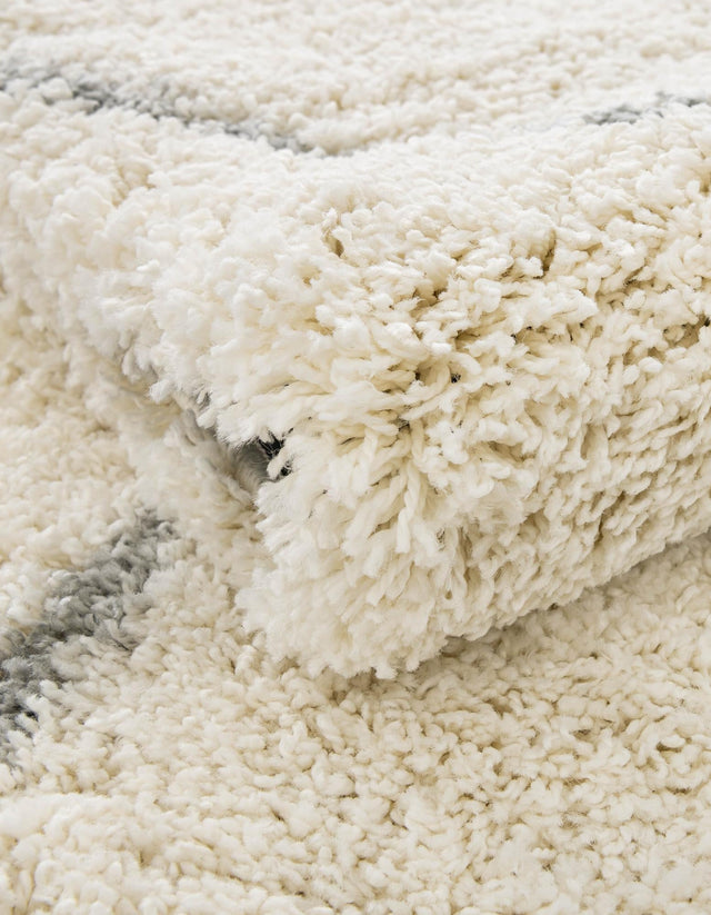 Ivory 7' 1 x 10' Soft Touch Shag Rectangle Area Rug Thick Soft Touch Fluffy & Plush Shaggy Pile