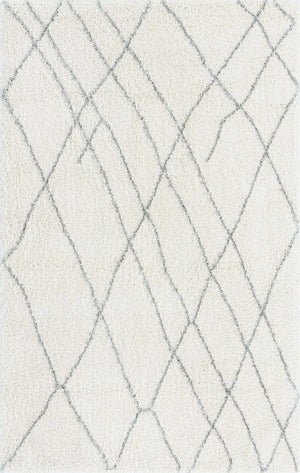 Ivory 5' 3 x 8' Soft Touch Shag Rectangle Area Rug Thick Soft Touch Fluffy & Plush Shaggy Pile