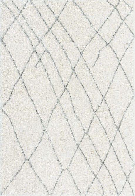 Ivory 4' 1 x 6' 1 Soft Touch Shag Rectangle Area Rug Thick Soft Touch Fluffy & Plush Shaggy Pile