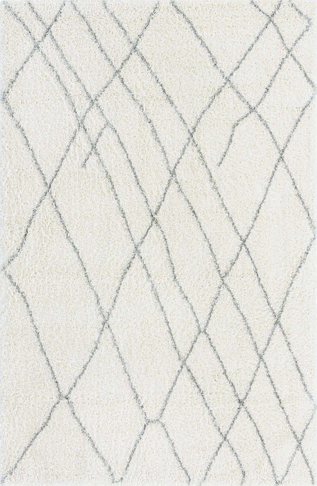 Ivory 3' 3 x 5' 3 Soft Touch Shag Rectangle Area Rug Thick Soft Touch Fluffy & Plush Shaggy Pile