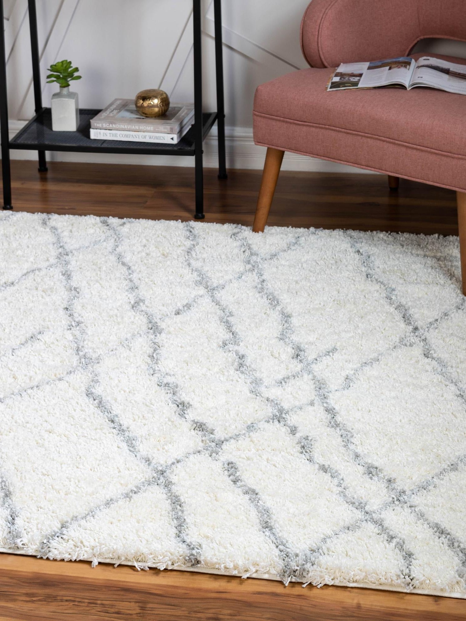 Ivory 4' 1 x 4' 1 Soft Touch Shag Square Area Rug Thick Soft Touch Fluffy & Plush Shaggy Pile 100% Polypropylene Unique Carpet for Modern Home Interiors for Sale at Rug Engine