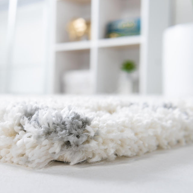 Ivory 5' 3 x 5' 3 Soft Touch Shag Square Area Rug Thick Soft Touch Fluffy & Plush Shaggy Pile
