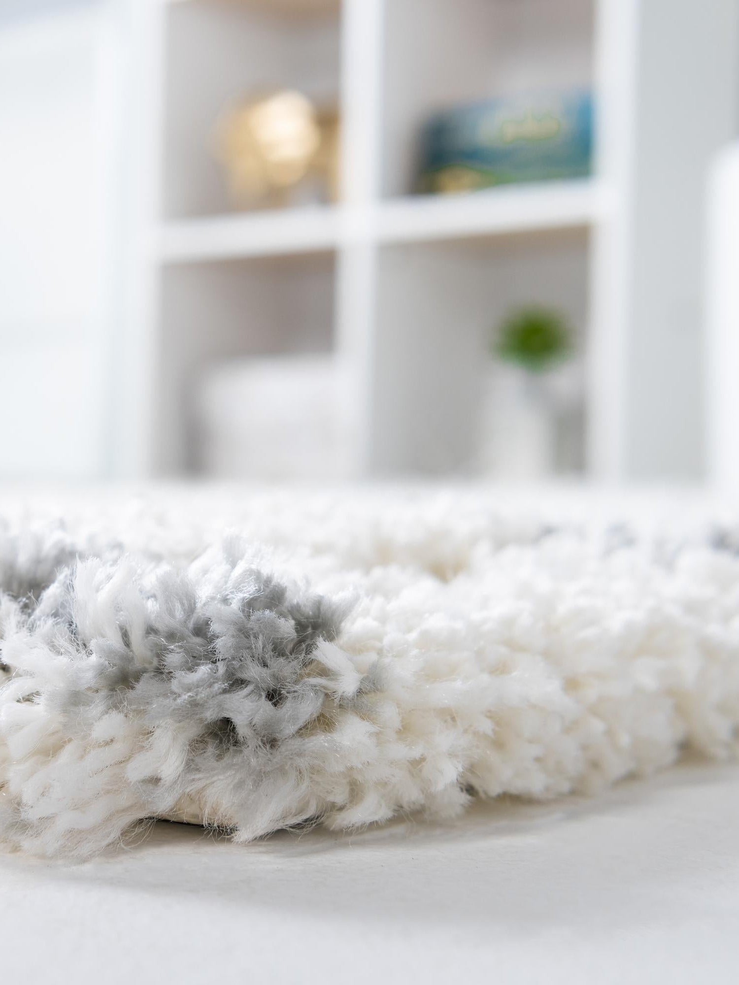 Ivory 4' 1 x 4' 1 Soft Touch Shag Square Area Rug Thick Soft Touch Fluffy & Plush Shaggy Pile 100% Polypropylene Unique Carpet for Modern Home Interiors for Sale at Rug Engine