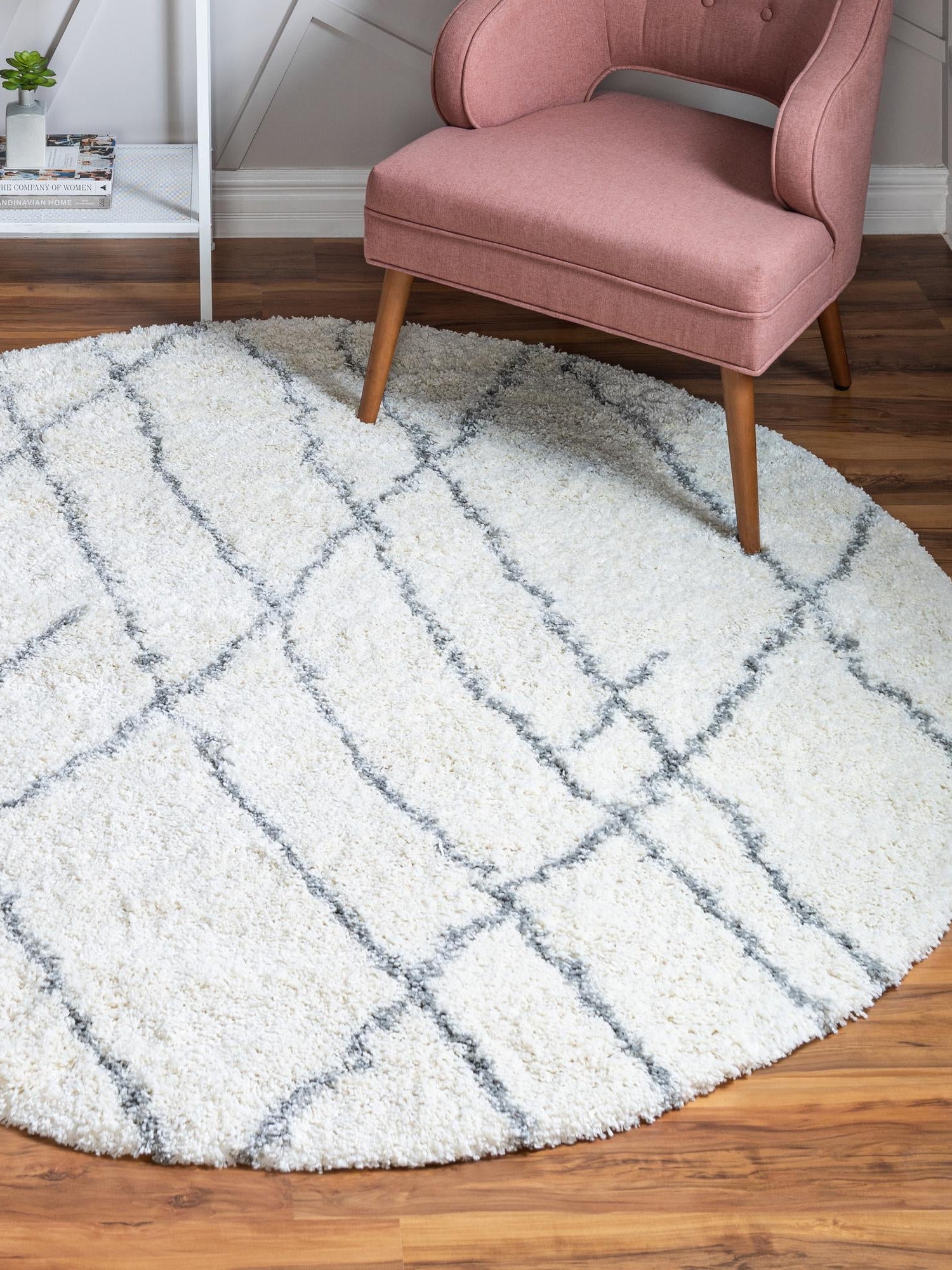 Ivory 7' 10 x 7' 10 Soft Touch Shag Round Area Rug Thick Soft Touch Fluffy & Plush Shaggy Pile 100% Polypropylene Unique Carpet for Modern Home Interiors for Sale at Rug Engine