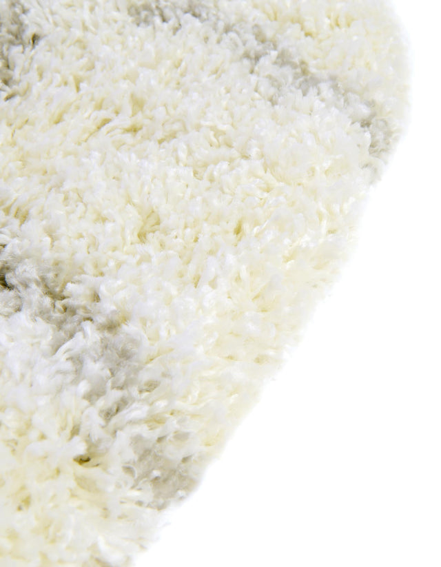 Ivory 4' 1 x 4' 1 Soft Touch Shag Round Area Rug Thick Soft Touch Fluffy & Plush Shaggy Pile