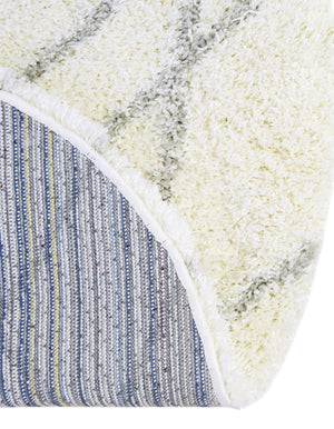 Ivory 4' 1 x 4' 1 Soft Touch Shag Round Area Rug Thick Soft Touch Fluffy & Plush Shaggy Pile