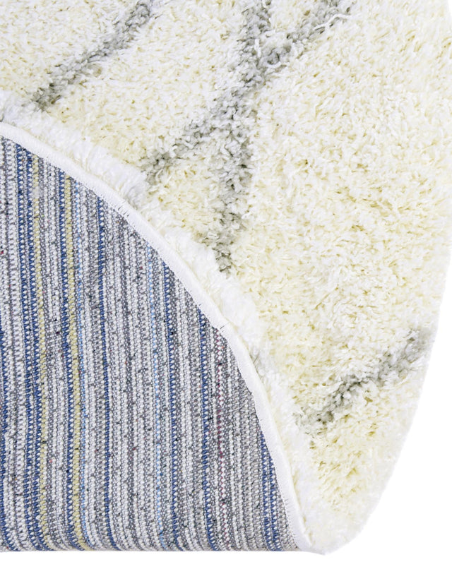 Ivory 4' 1 x 4' 1 Soft Touch Shag Round Area Rug Thick Soft Touch Fluffy & Plush Shaggy Pile