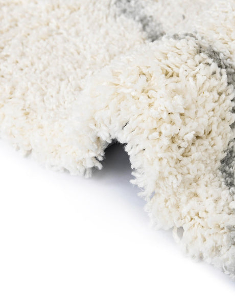 Ivory 5' 3 x 5' 3 Soft Touch Shag Round Area Rug Thick Soft Touch Fluffy & Plush Shaggy Pile 100% Polypropylene Unique Carpet for Modern Home Interiors for Sale at Rug Engine