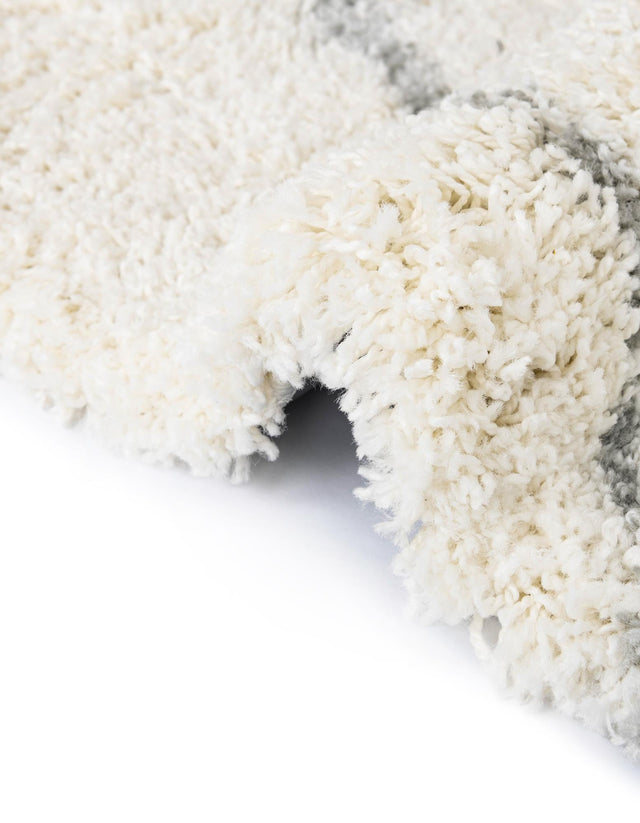 Ivory 4' 1 x 4' 1 Soft Touch Shag Round Area Rug Thick Soft Touch Fluffy & Plush Shaggy Pile