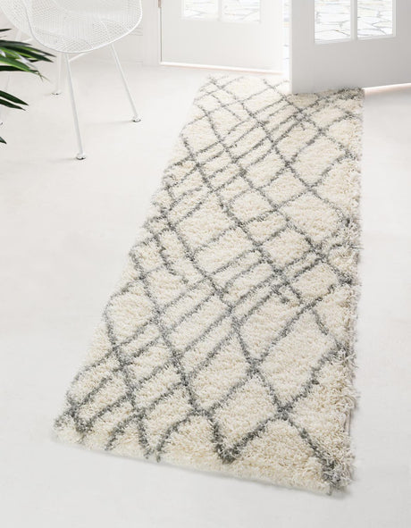 Ivory 2' x 6' 7 Soft Touch Shag Runner Area Rug Thick Soft Touch Fluffy & Plush Shaggy Pile