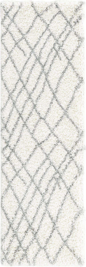 Ivory 2' x 6' 7 Soft Touch Shag Runner Area Rug Thick Soft Touch Fluffy & Plush Shaggy Pile