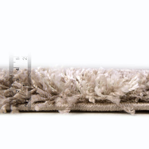 Khaki 7' 1 x 10' Soft Touch Shag Rectangle Area Rug Thick Soft Touch Fluffy & Plush Shaggy Pile