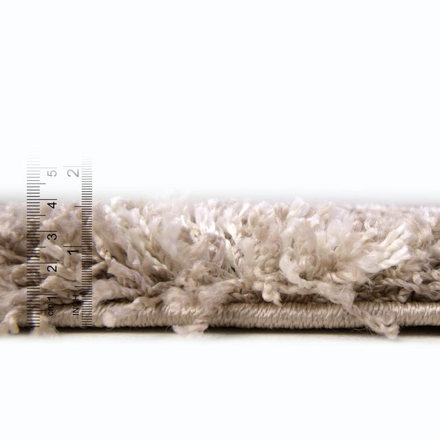 Khaki 7' 1 x 10' Soft Touch Shag Rectangle Area Rug Thick Soft Touch Fluffy & Plush Shaggy Pile