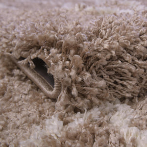Khaki 7' 1 x 10' Soft Touch Shag Rectangle Area Rug Thick Soft Touch Fluffy & Plush Shaggy Pile