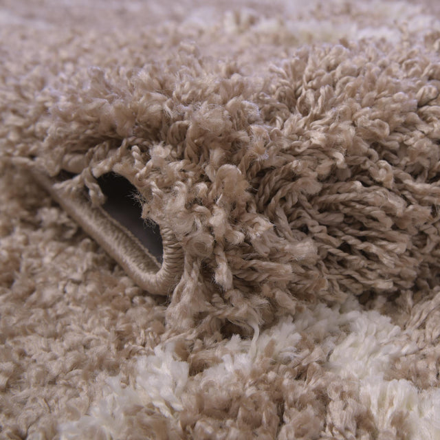 Khaki 7' 1 x 10' Soft Touch Shag Rectangle Area Rug Thick Soft Touch Fluffy & Plush Shaggy Pile