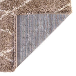 Khaki 7' 1 x 10' Soft Touch Shag Rectangle Area Rug Thick Soft Touch Fluffy & Plush Shaggy Pile
