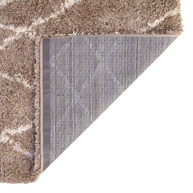 Khaki 7' 1 x 10' Soft Touch Shag Rectangle Area Rug Thick Soft Touch Fluffy & Plush Shaggy Pile