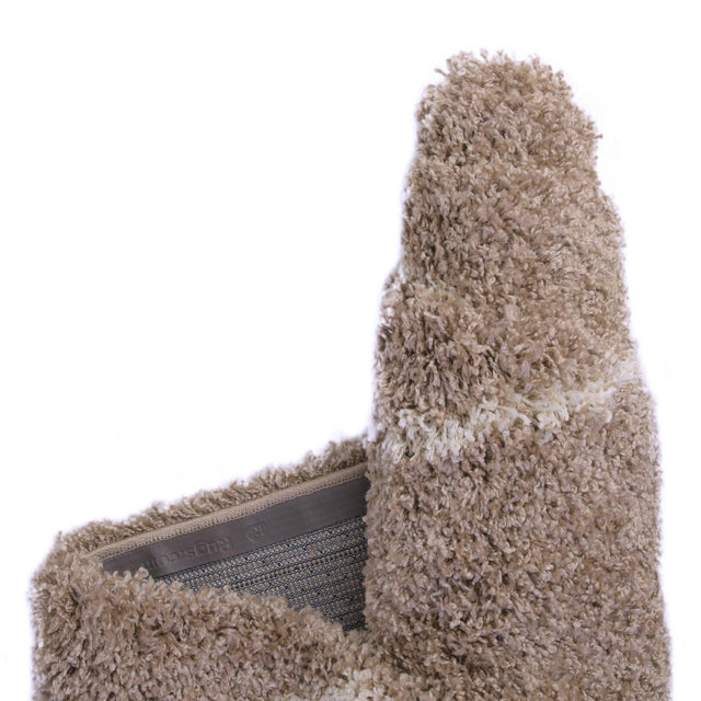Khaki 7' 1 x 10' Soft Touch Shag Rectangle Area Rug Thick Soft Touch Fluffy & Plush Shaggy Pile