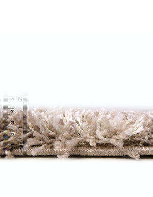Khaki 3' 3 x 3' 3 Soft Touch Shag Round Area Rug Thick Soft Touch Fluffy & Plush Shaggy Pile