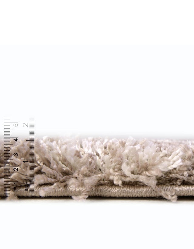 Khaki 3' 3 x 3' 3 Soft Touch Shag Round Area Rug Thick Soft Touch Fluffy & Plush Shaggy Pile