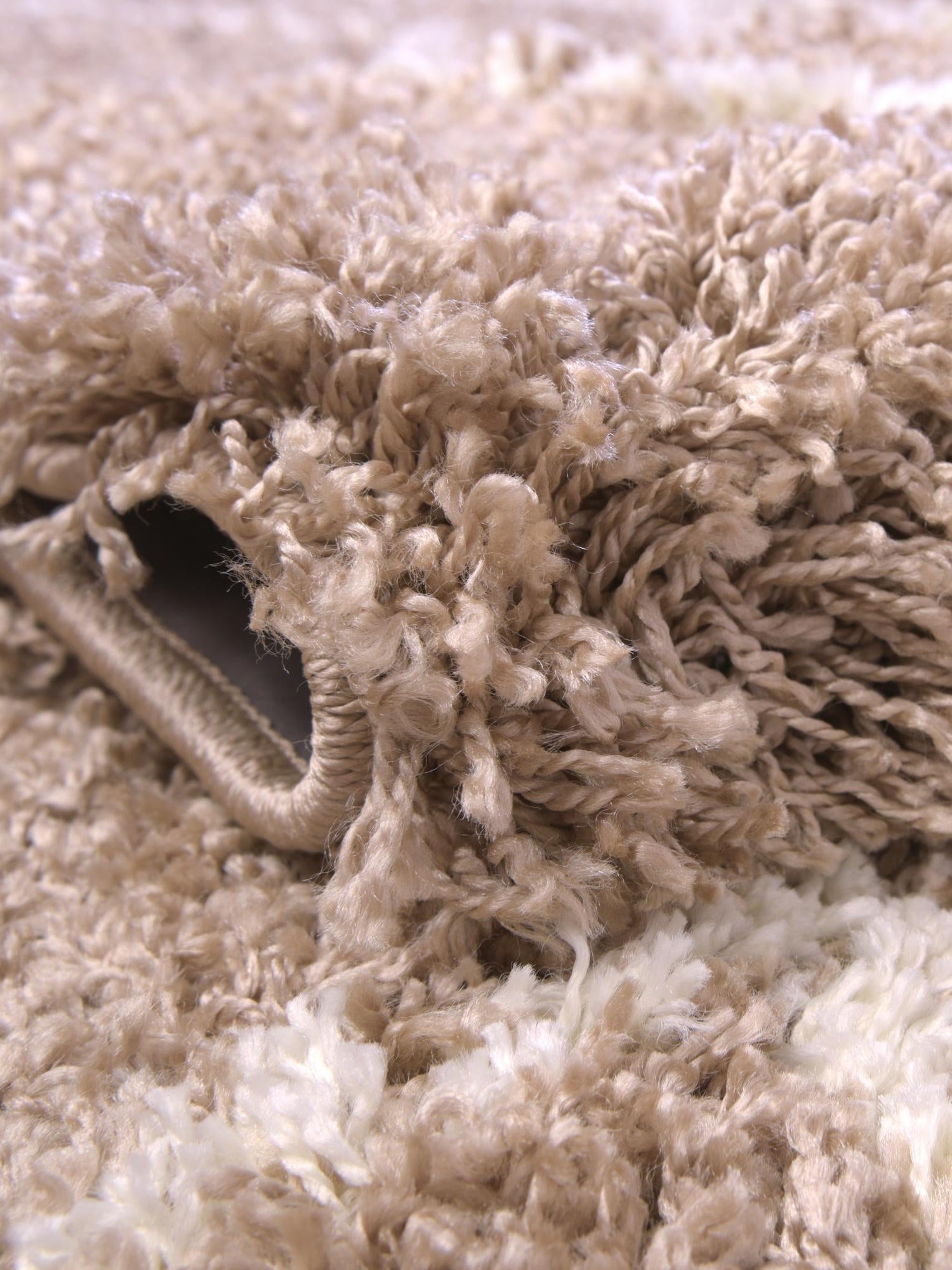 Khaki 7' 10 x 7' 10 Soft Touch Shag Round Area Rug Thick Soft Touch Fluffy & Plush Shaggy Pile 100% Polypropylene Unique Carpet for Modern Home Interiors for Sale at Rug Engine