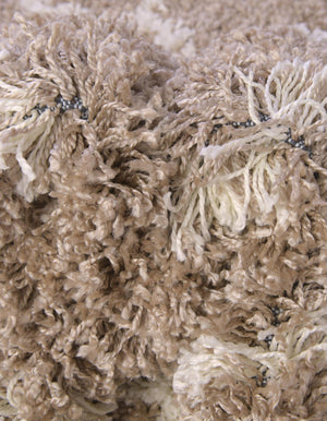Khaki 7' 10 x 7' 10 Soft Touch Shag Round Area Rug Thick Soft Touch Fluffy & Plush Shaggy Pile
