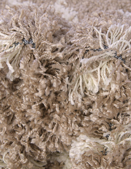 Khaki 3' 3 x 3' 3 Soft Touch Shag Round Area Rug Thick Soft Touch Fluffy & Plush Shaggy Pile 100% Polypropylene Unique Carpet for Modern Home Interiors for Sale at Rug Engine