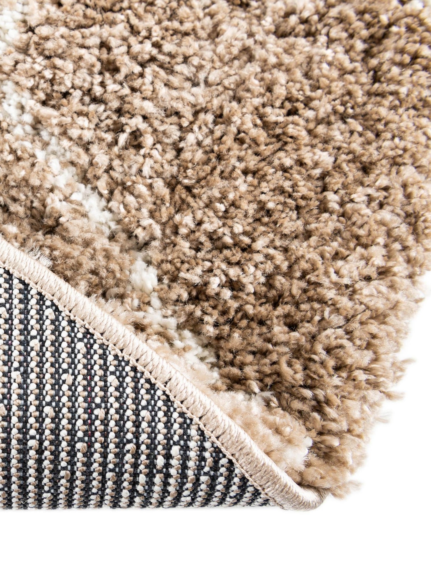 Khaki 7' 10 x 7' 10 Soft Touch Shag Round Area Rug Thick Soft Touch Fluffy & Plush Shaggy Pile 100% Polypropylene Unique Carpet for Modern Home Interiors for Sale at Rug Engine
