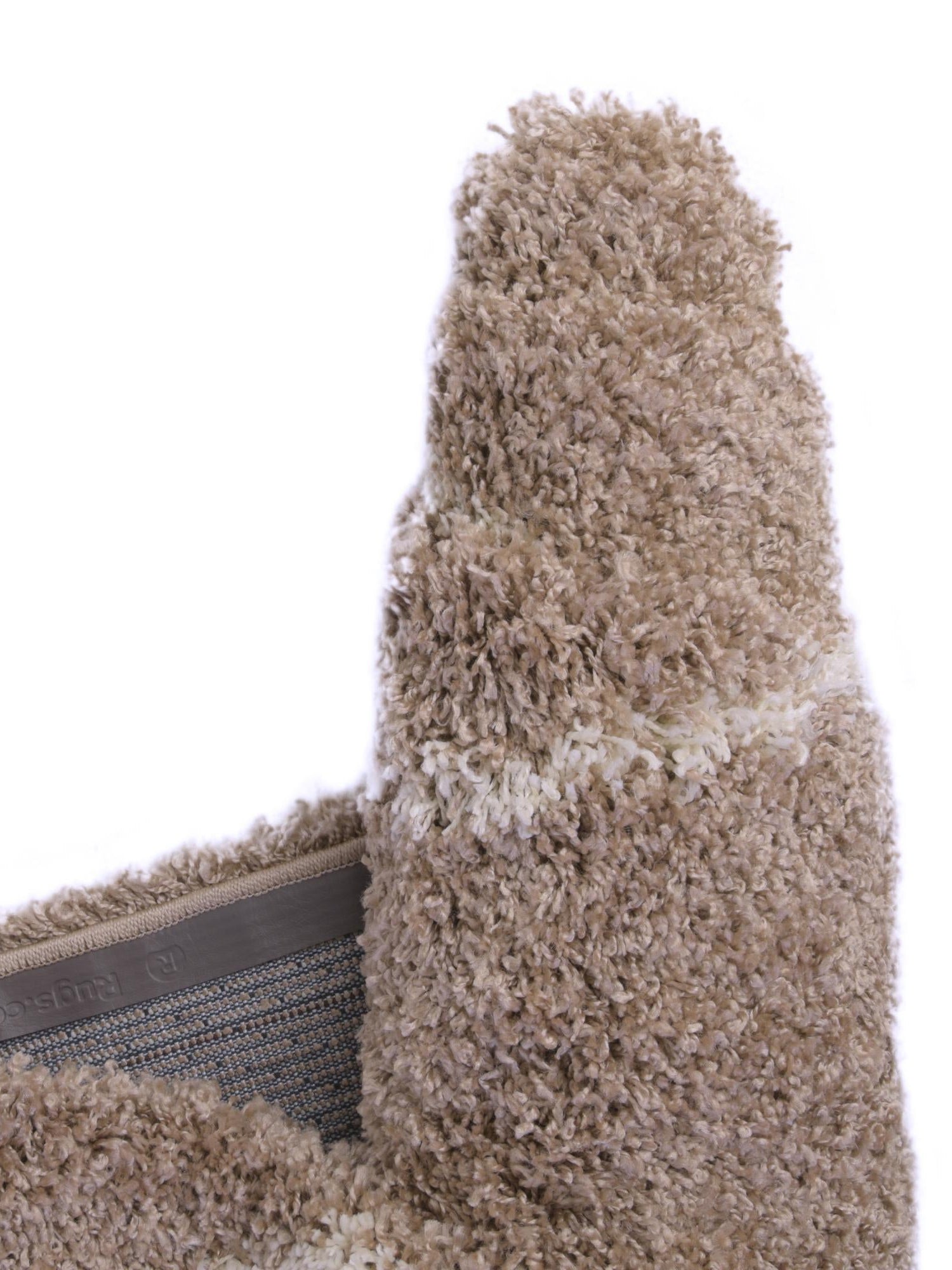 Khaki 7' 10 x 7' 10 Soft Touch Shag Round Area Rug Thick Soft Touch Fluffy & Plush Shaggy Pile 100% Polypropylene Unique Carpet for Modern Home Interiors for Sale at Rug Engine