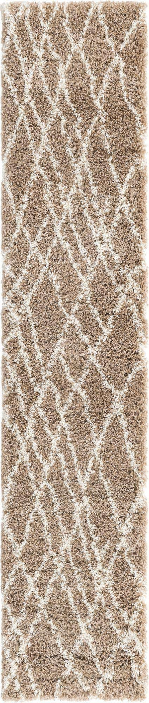Khaki 2' 7 x 13' 1 Soft Touch Shag Runner Area Rug Thick Soft Touch Fluffy & Plush Shaggy Pile
