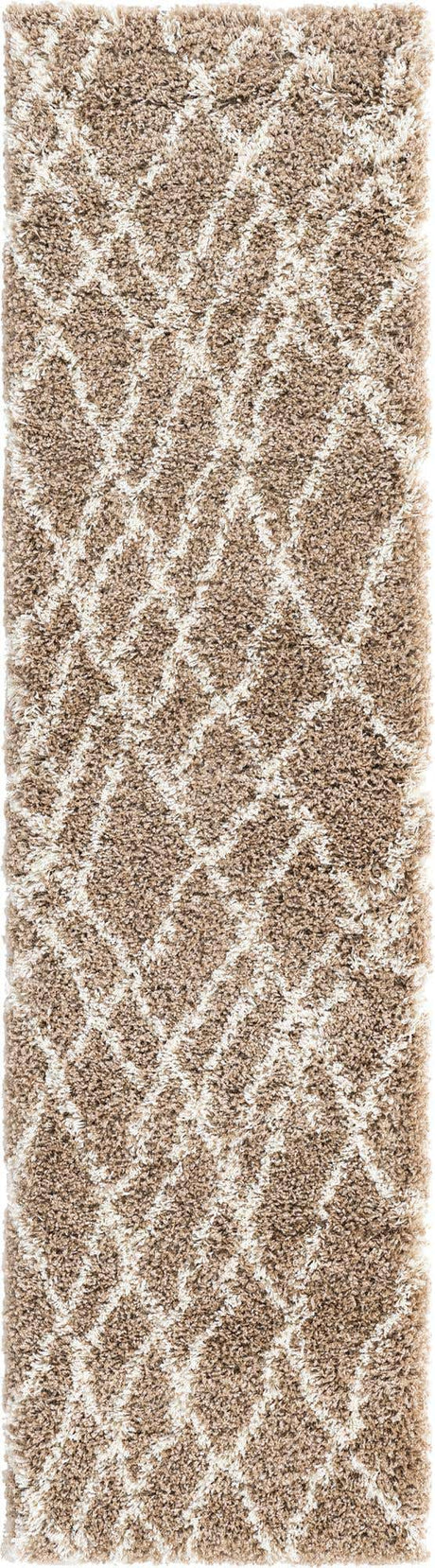 Khaki 2' 7 x 10' Soft Touch Shag Runner Area Rug Thick Soft Touch Fluffy & Plush Shaggy Pile