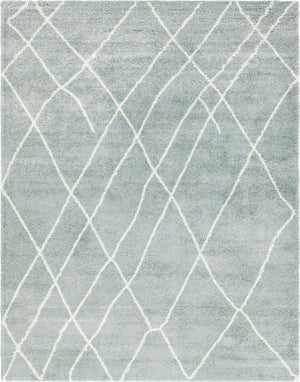 Sage Green 9' 10 x 13' 1 Soft Touch Shag Rectangle Area Rug Thick Soft Touch Fluffy & Plush Shaggy Pile