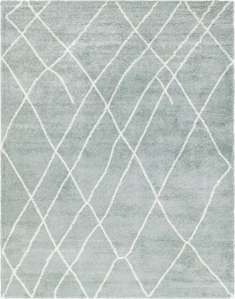 Sage Green 9' 10 x 13' 1 Soft Touch Shag Rectangle Area Rug Thick Soft Touch Fluffy & Plush Shaggy Pile