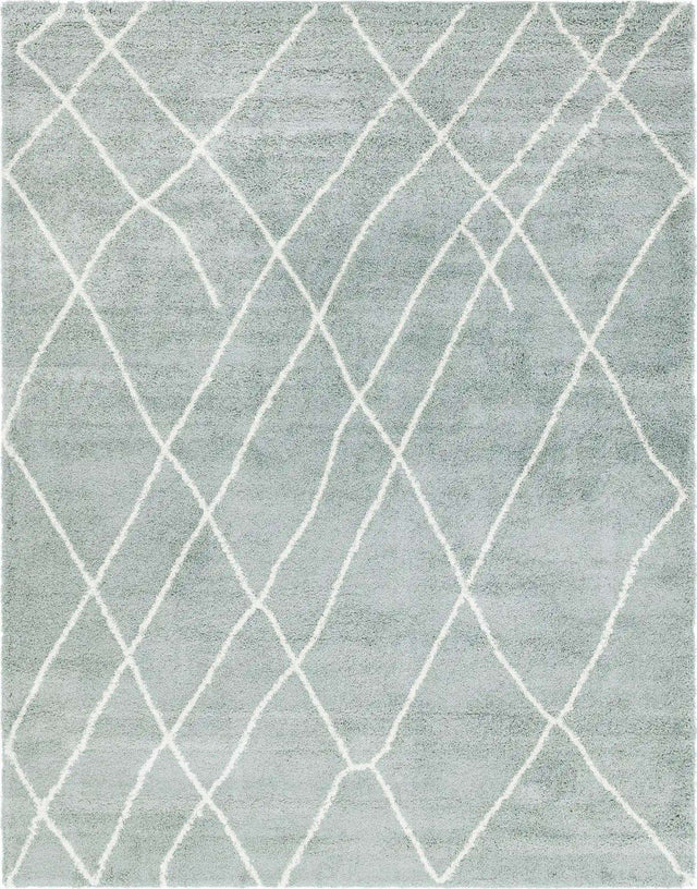 Sage Green 9' 10 x 13' 1 Soft Touch Shag Rectangle Area Rug Thick Soft Touch Fluffy & Plush Shaggy Pile
