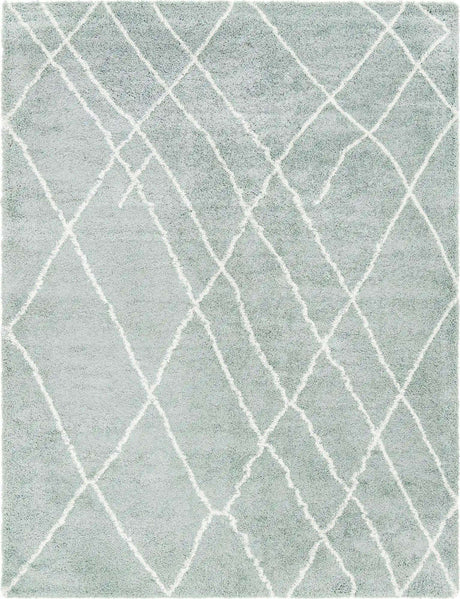 Sage Green 9' x 12' Soft Touch Shag Rectangle Area Rug Thick Soft Touch Fluffy & Plush Shaggy Pile