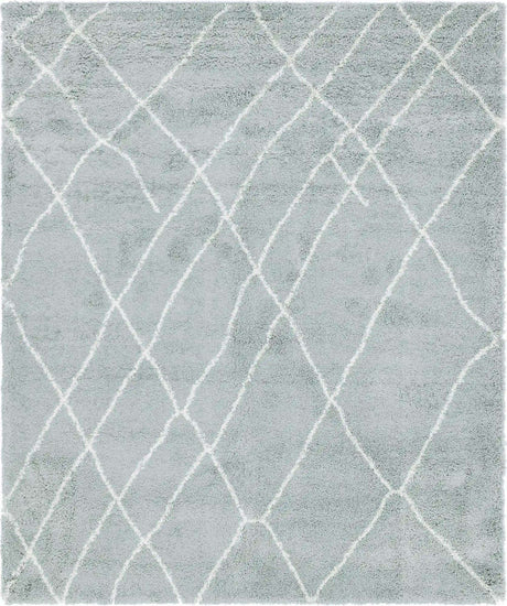 Sage Green 7' 10 x 10' Soft Touch Shag Rectangle Area Rug Thick Soft Touch Fluffy & Plush Shaggy Pile