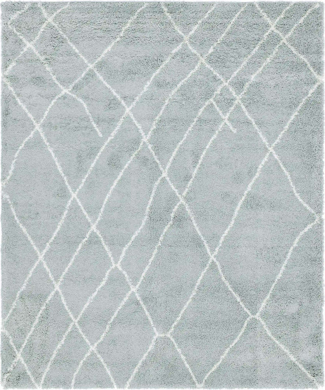 Sage Green 7' 10 x 10' Soft Touch Shag Rectangle Area Rug Thick Soft Touch Fluffy & Plush Shaggy Pile